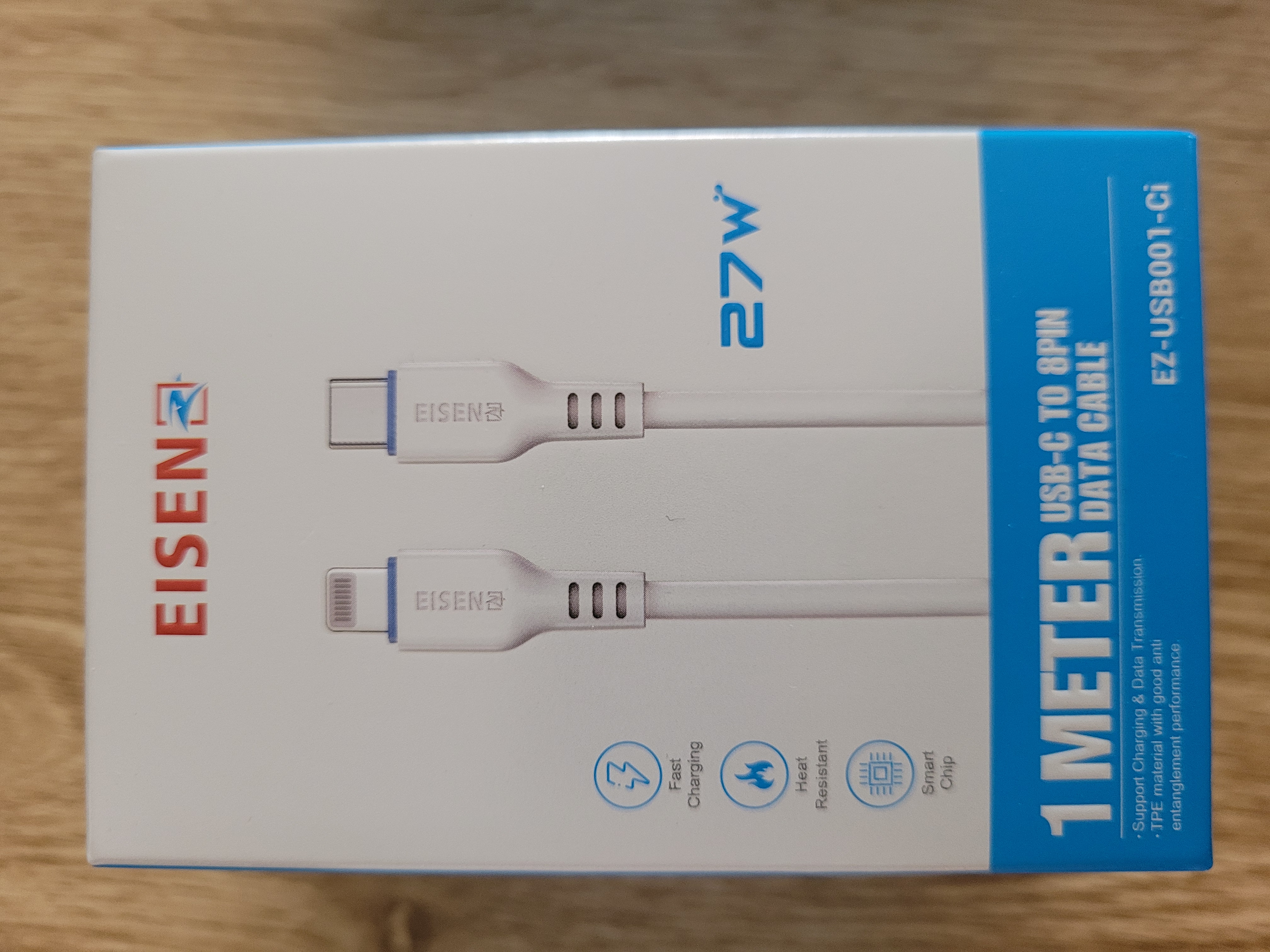 Eisenstein câble usb-c ligthning 27w ez-usb001-ci